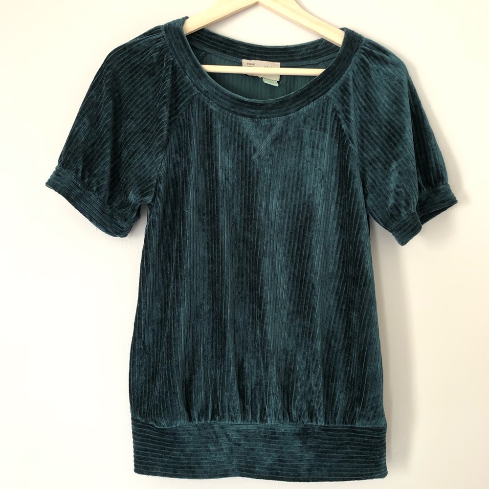 Anthropologie Saturday Sunday dark green blouse S